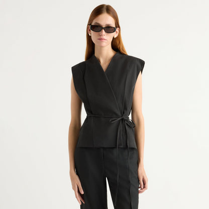 Leandra Tencel-Blend Wrap Vest