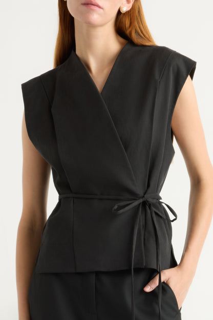 Leandra Tencel-Blend Wrap Vest