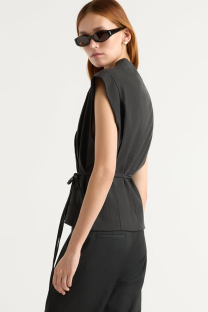 Leandra Tencel-Blend Wrap Vest