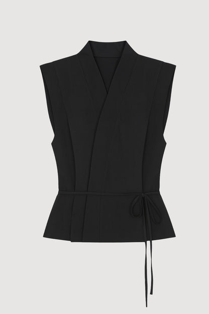 Leandra Tencel-Blend Wrap Vest