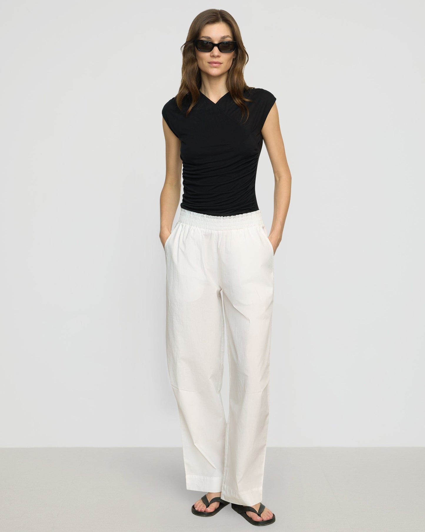 Lila Tencel Wrap-Neck Tee