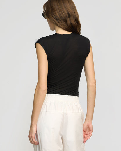Lila Tencel Wrap-Neck Tee
