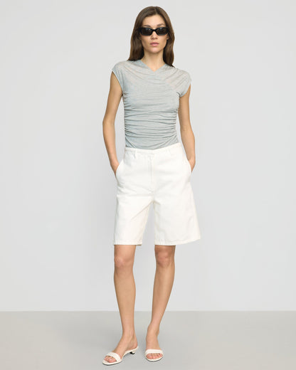 Lila Tencel Wrap-Neck Tee