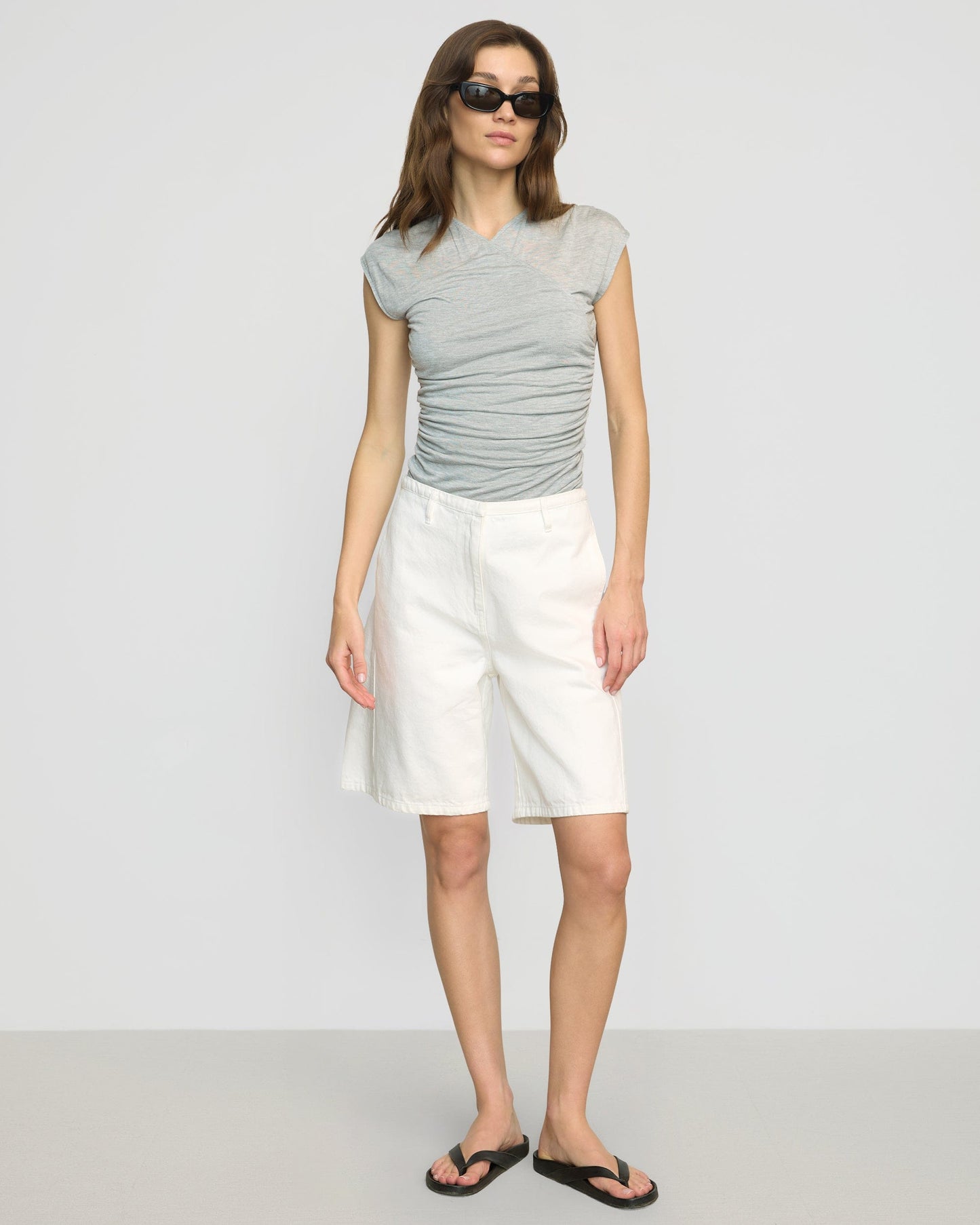 Lila Tencel Wrap-Neck Tee
