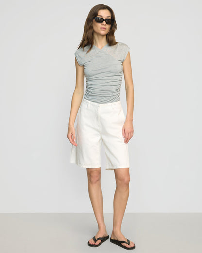 Lila Tencel Wrap-Neck Tee