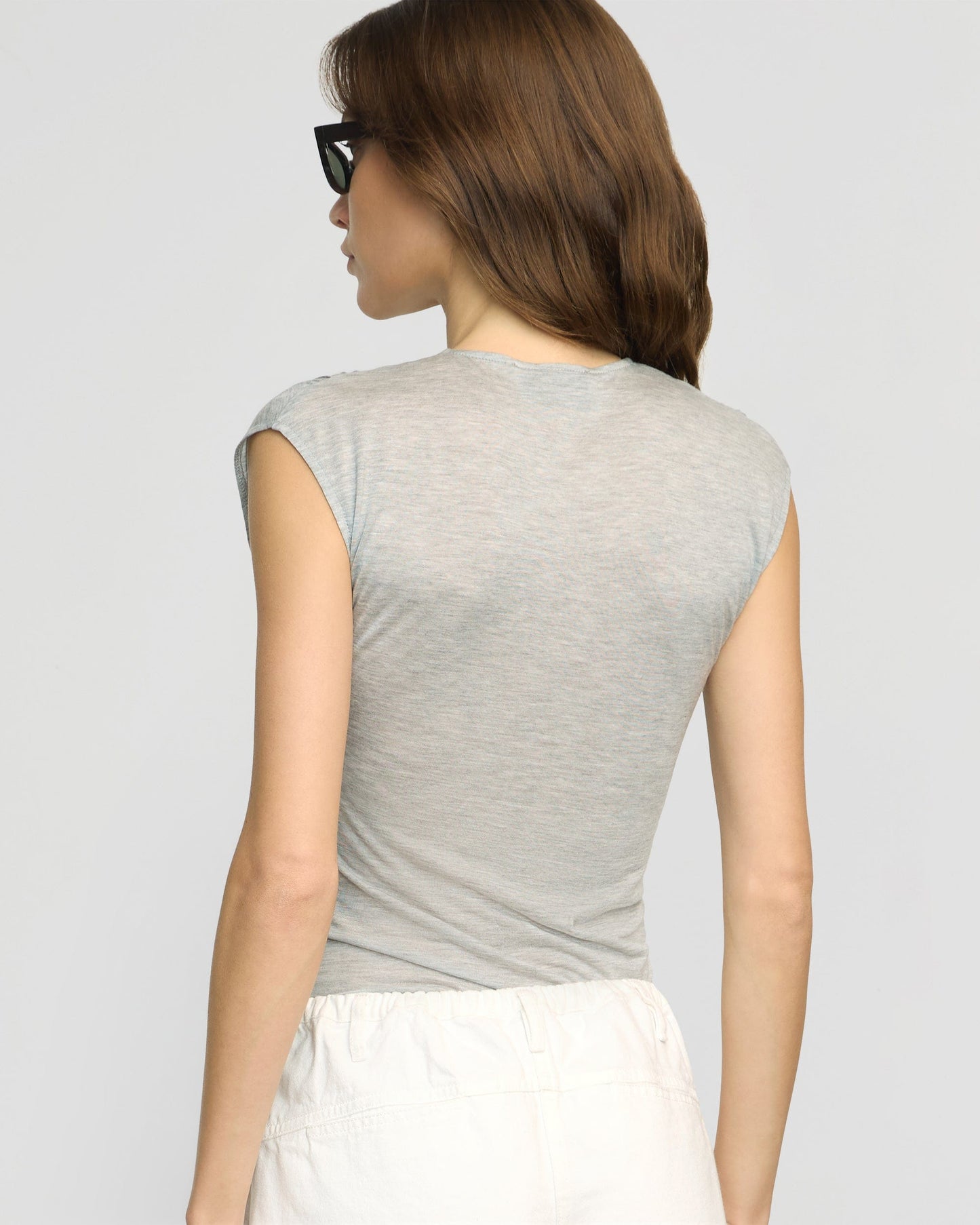 Lila Tencel Wrap-Neck Tee
