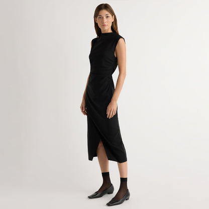 Manon Asymmetric-Neck Ruched Dress
