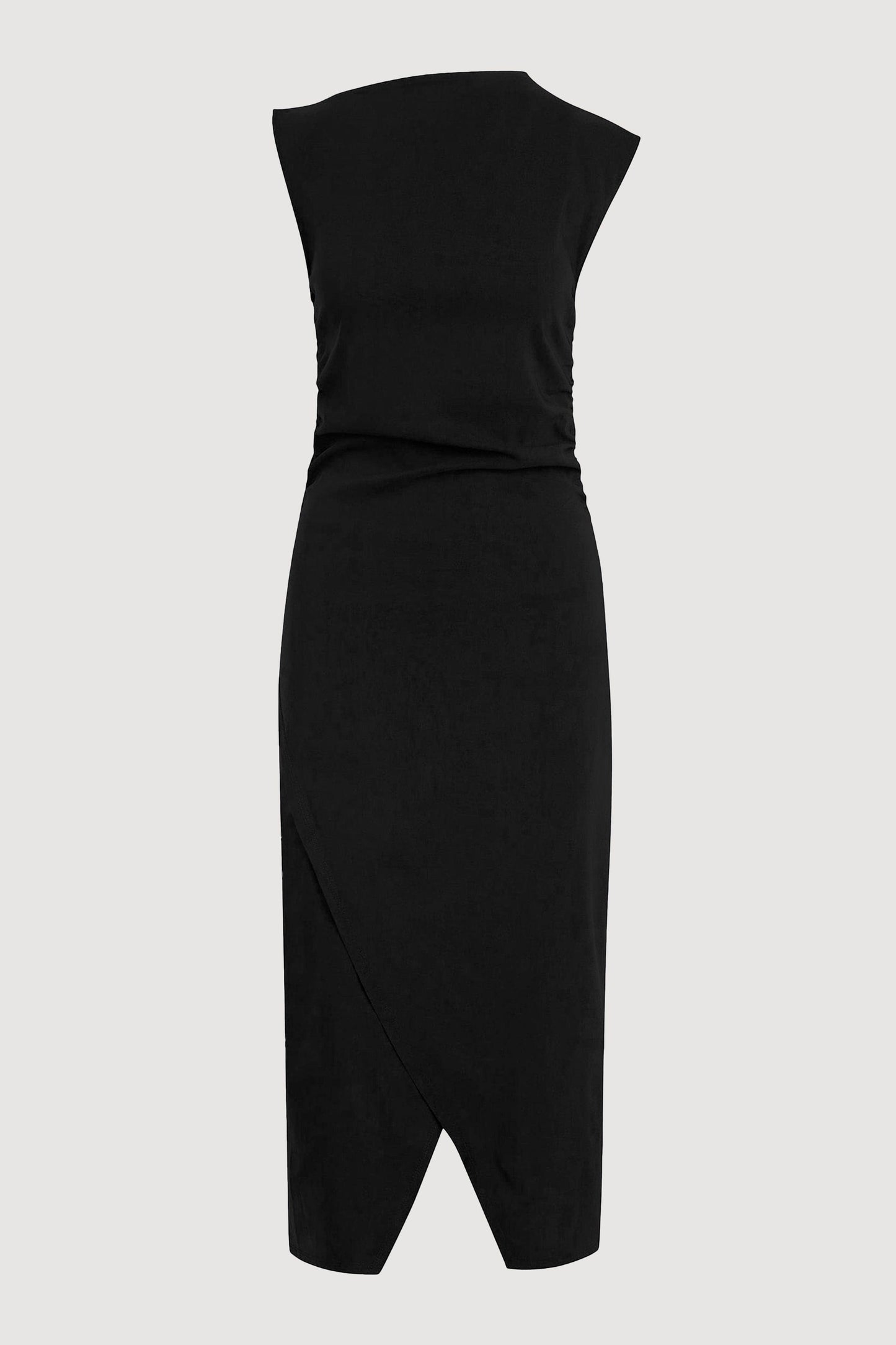 Manon Asymmetric-Neck Ruched Dress