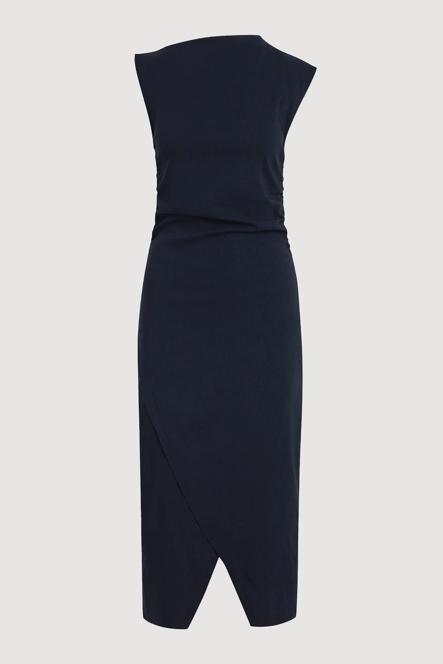 Manon Asymmetric-Neck Ruched Dress