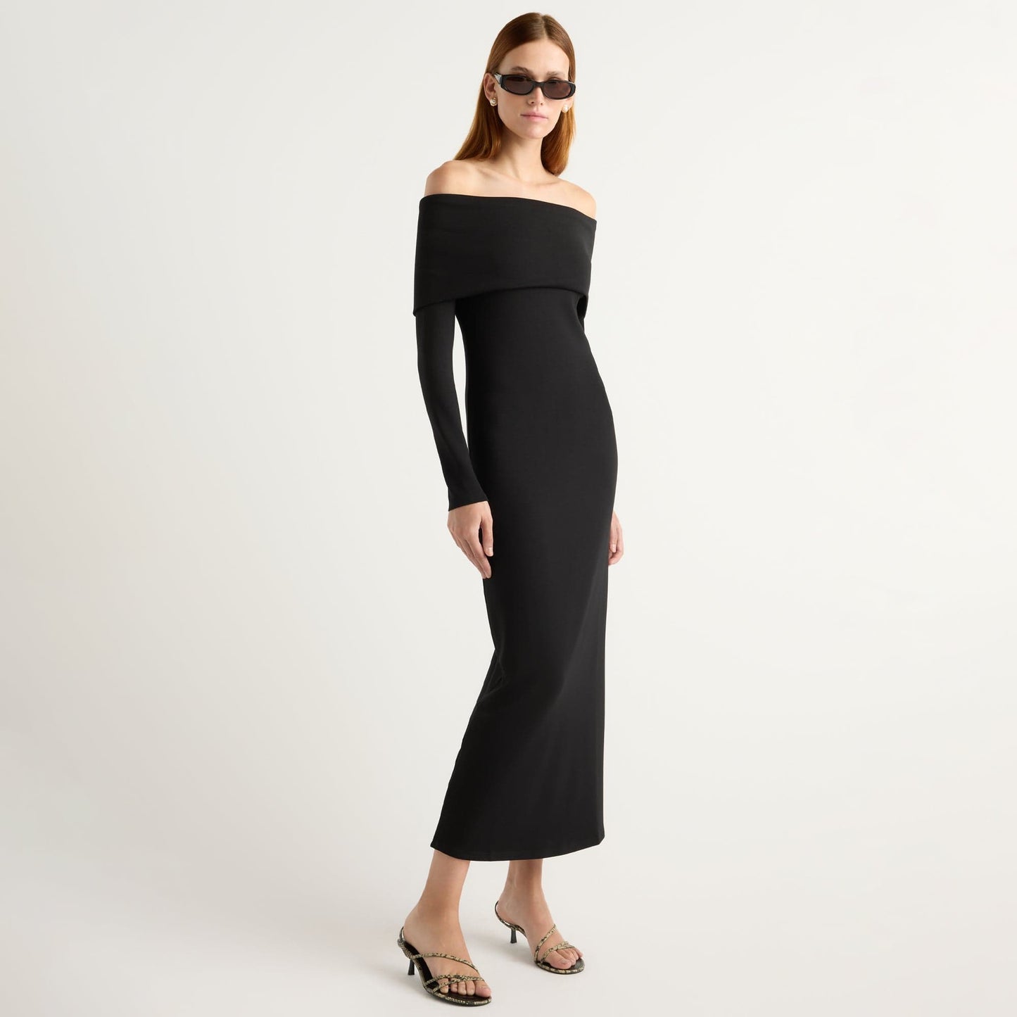 Morgan Split Foldover Jersey Dress