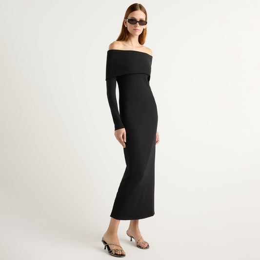 Morgan Split Foldover Jersey Dress