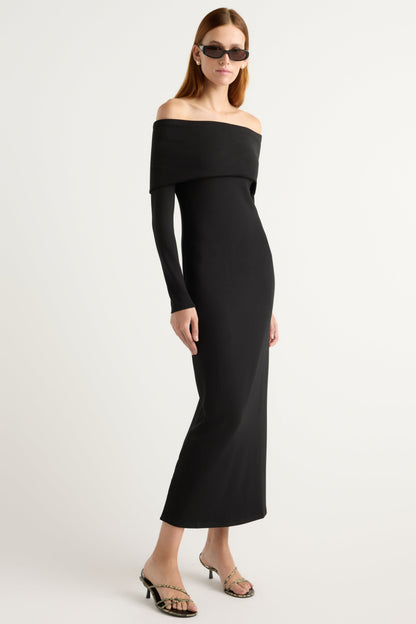 Morgan Split Foldover Jersey Dress