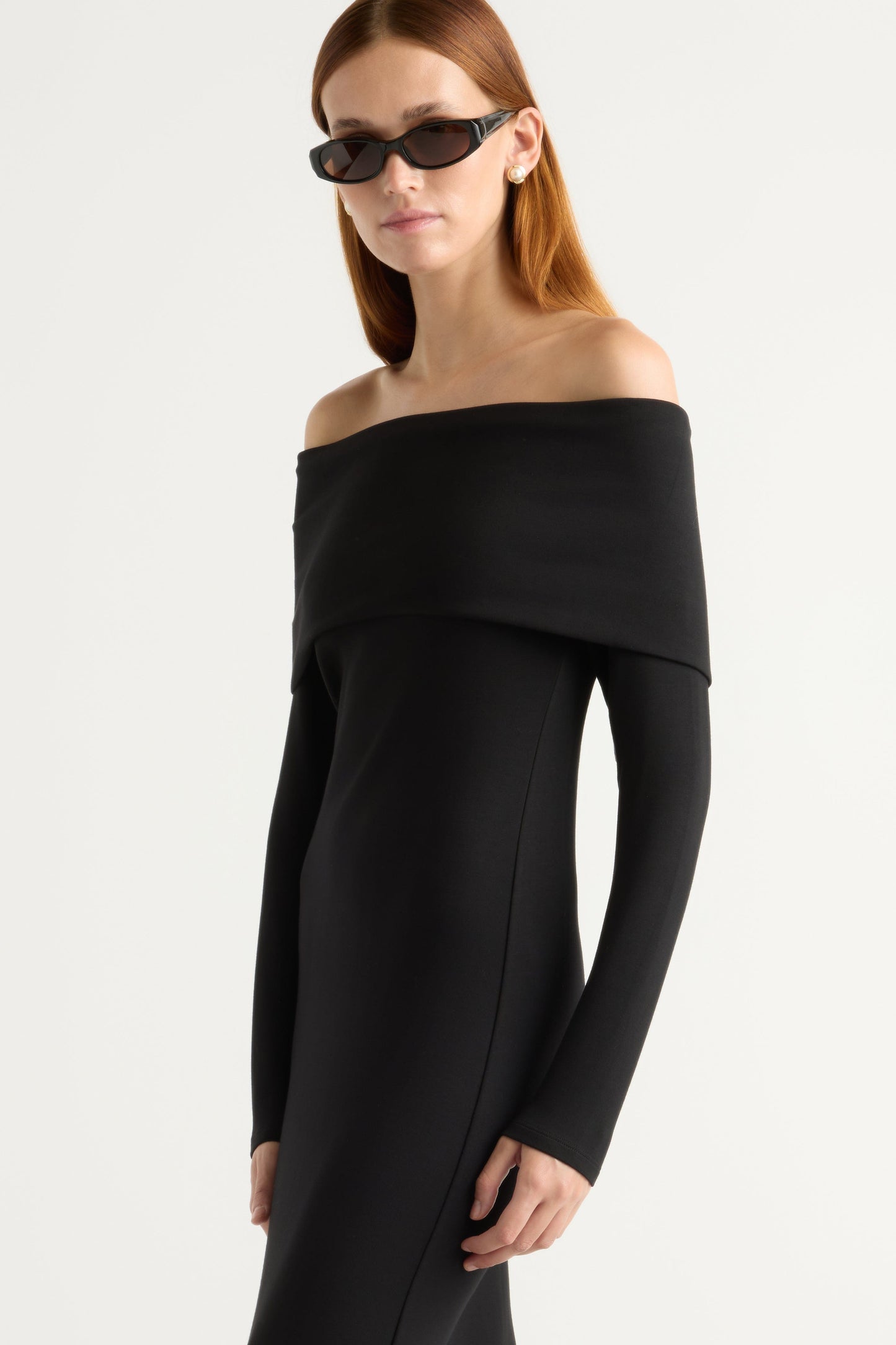 Morgan Split Foldover Jersey Dress
