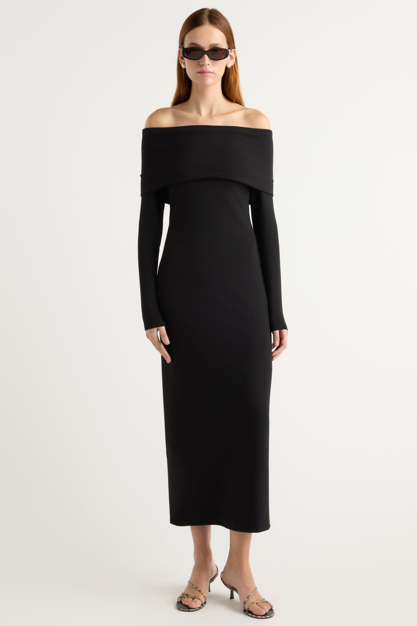 Morgan Split Foldover Jersey Dress