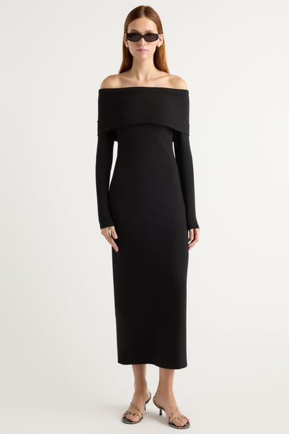 Morgan Split Foldover Jersey Dress