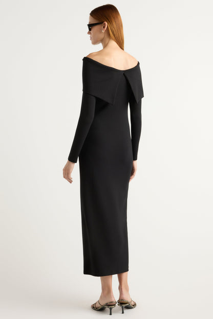 Morgan Split Foldover Jersey Dress