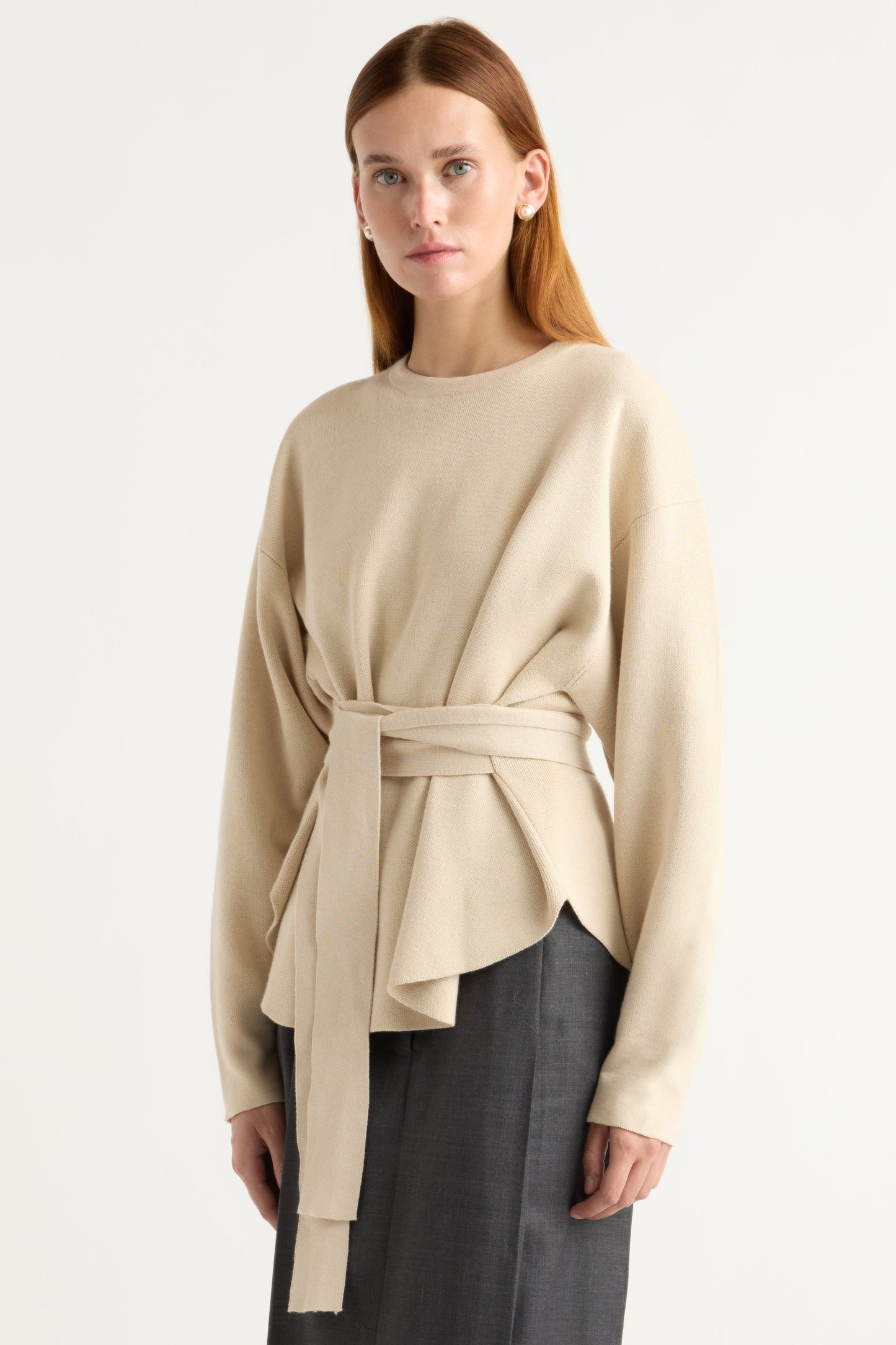 Nara Tie-Front Knit Sweater