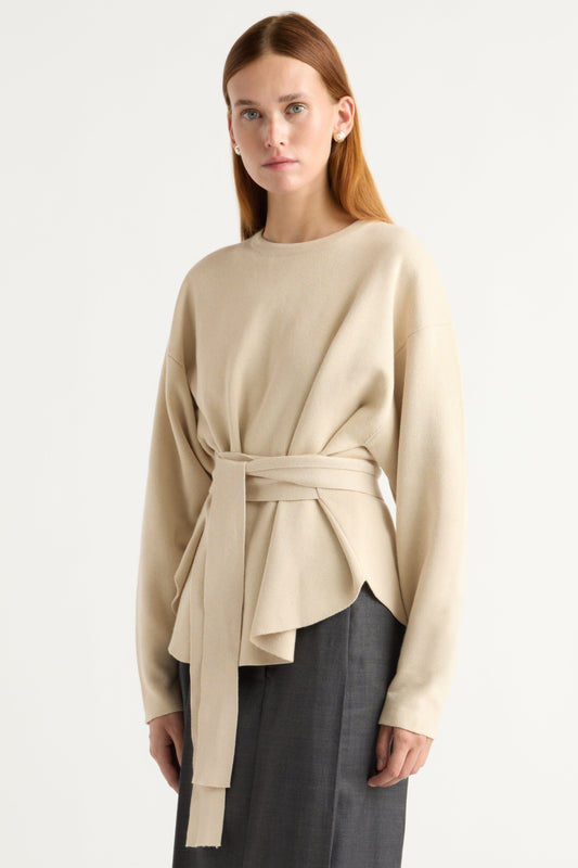 Nara Tie-Front Knit Sweater