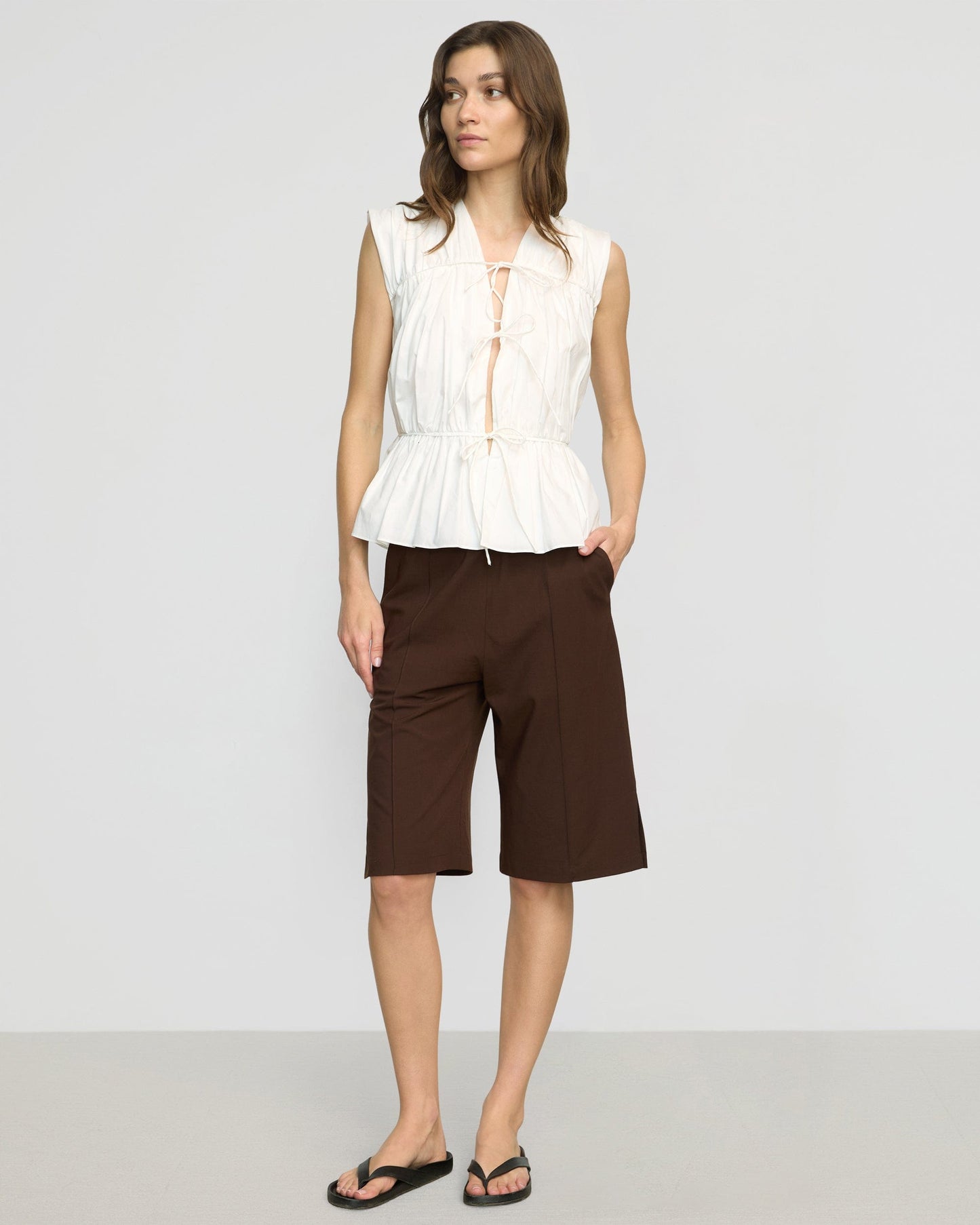 Neha Tie-Front Organic Cotton Blouse