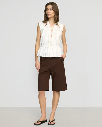 Neha Tie-Front Organic Cotton Blouse