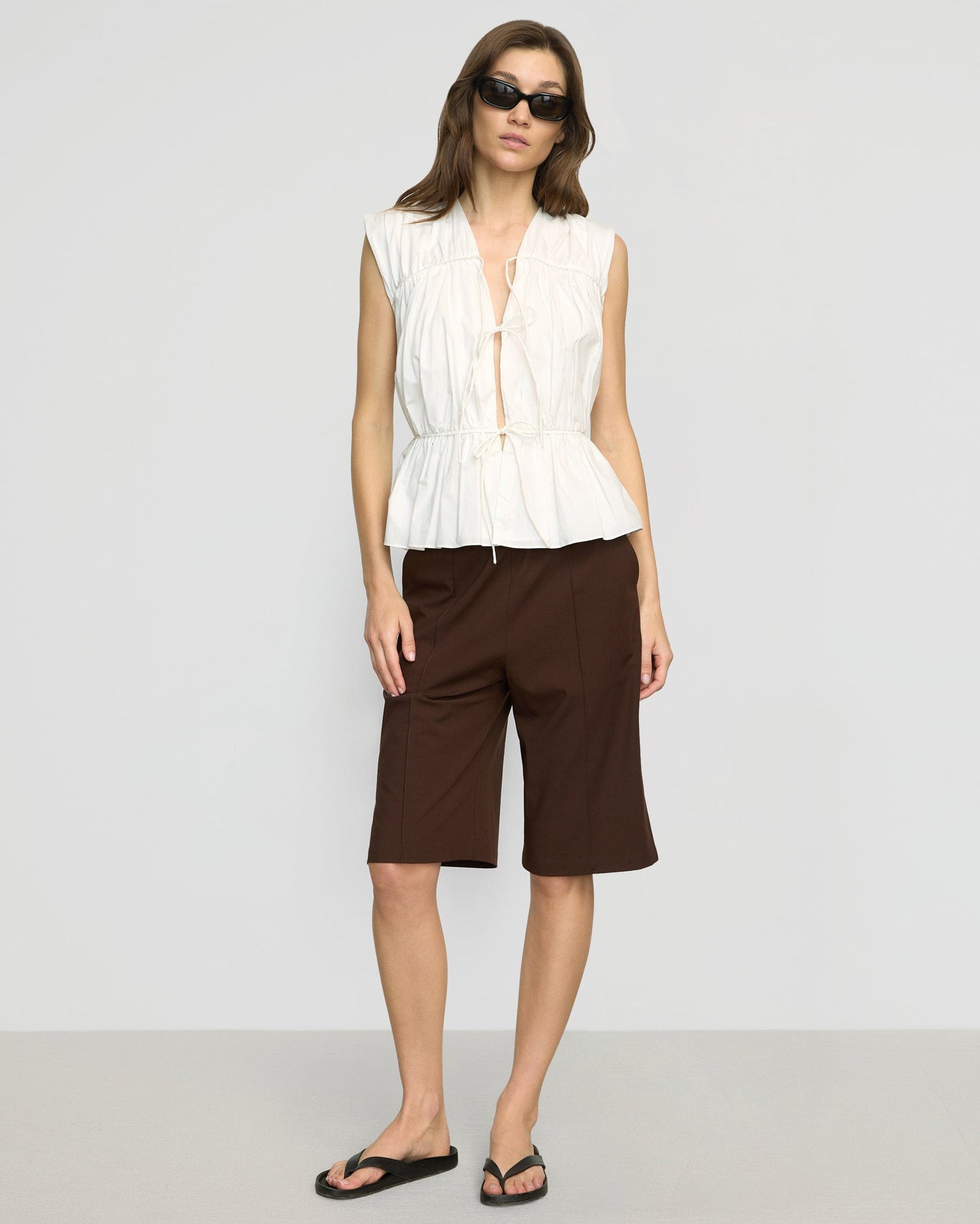 Neha Tie-Front Organic Cotton Blouse