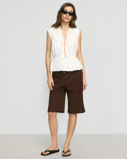 Neha Tie-Front Organic Cotton Blouse