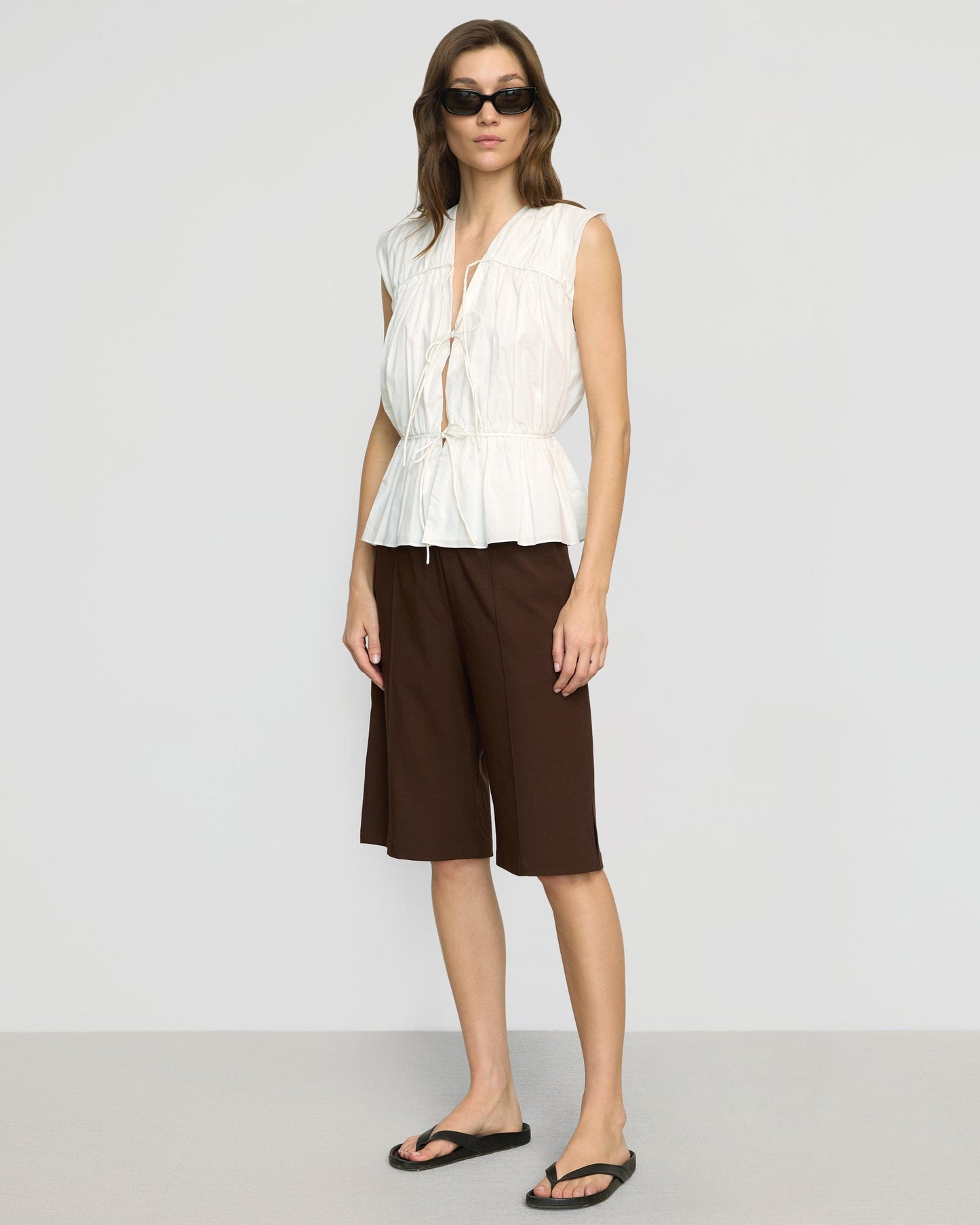 Neha Tie-Front Organic Cotton Blouse