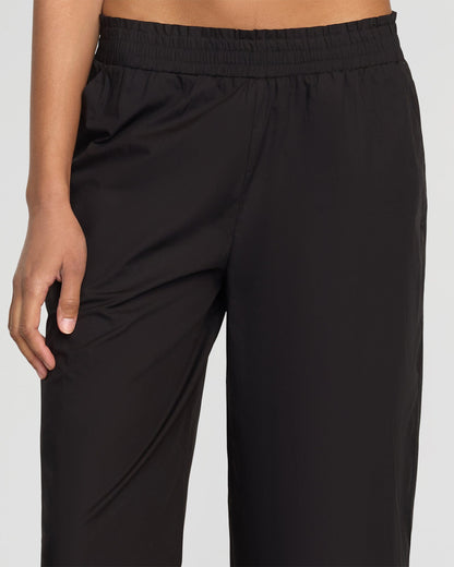 Paula Smocked-Waist Organic Cotton Pant