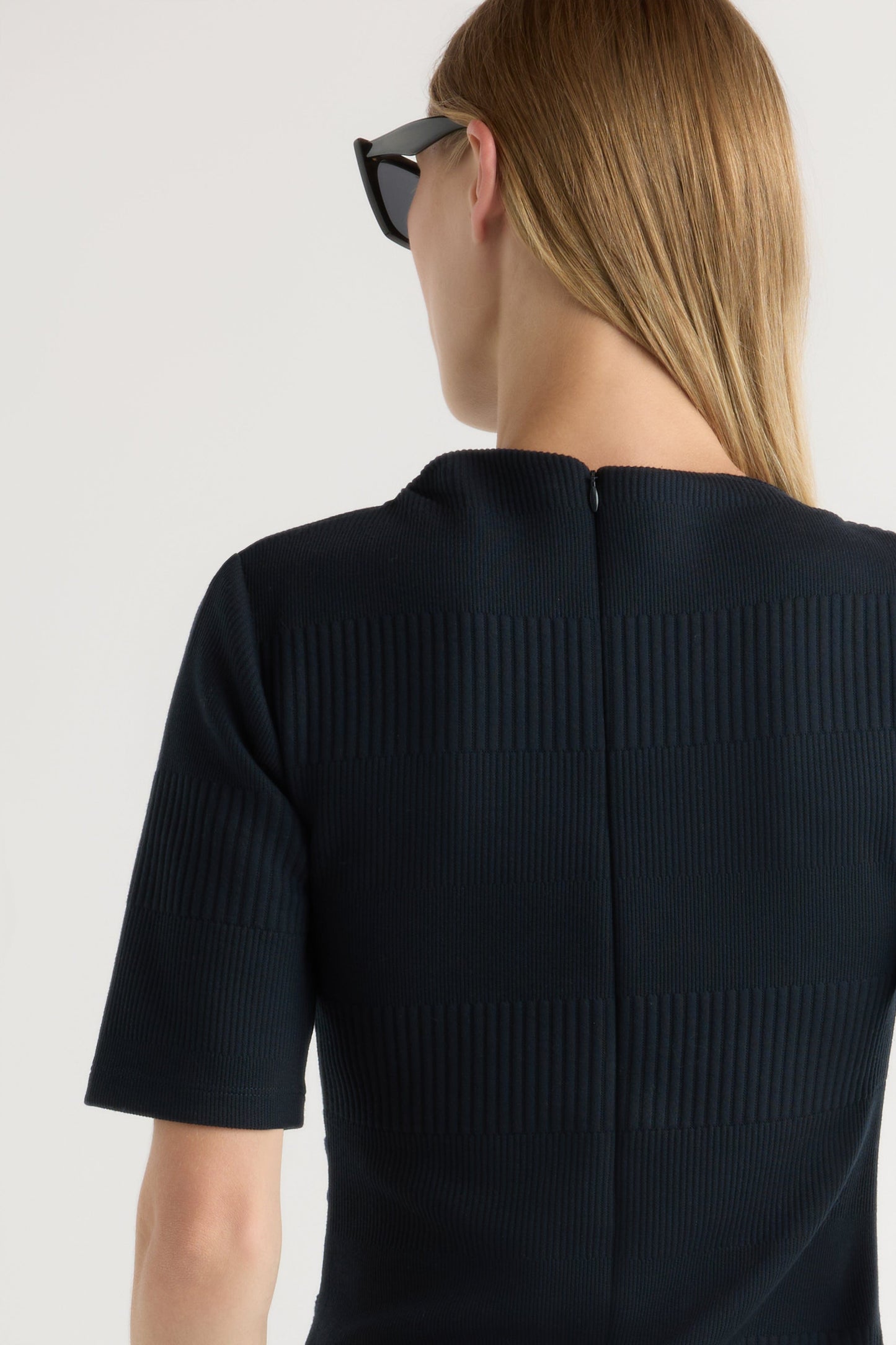 Pauline Ribbed Asymmetric-Neck Top