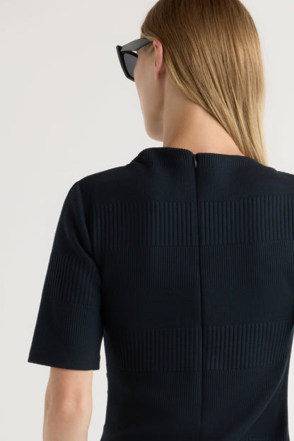 Pauline Ribbed Asymmetric-Neck Top