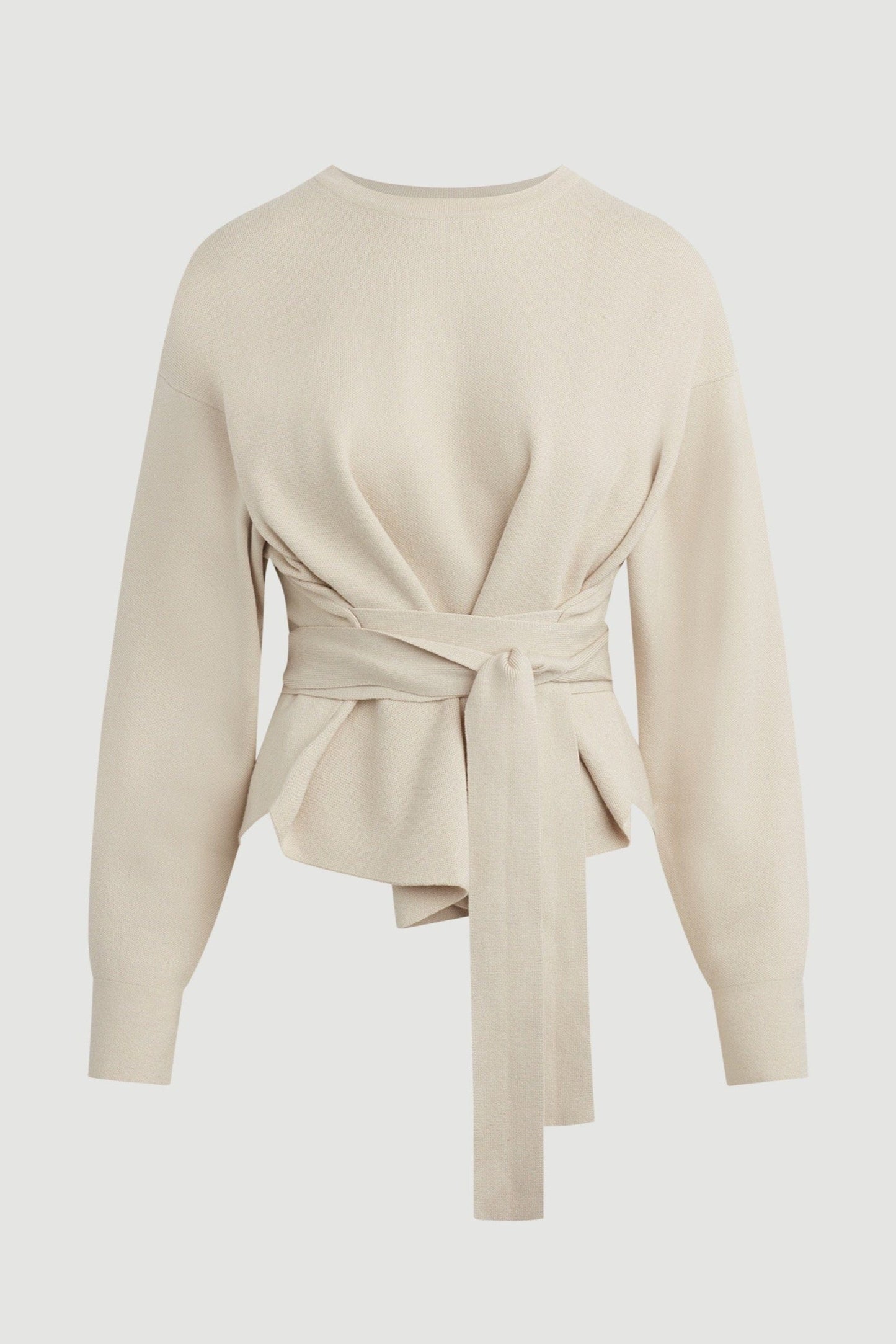 Kelsey | Nara Tie-Front Knit Sweater in Size Small - Flat