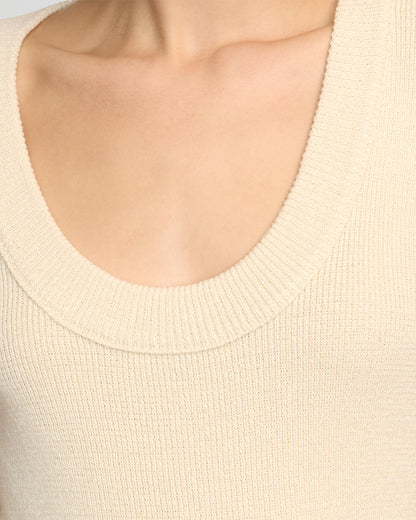 Reina Sculpted Scoop-Neck Knit Top
