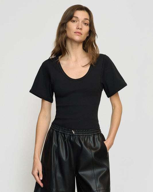 Renee Sculpted Scoop-Neck Tee