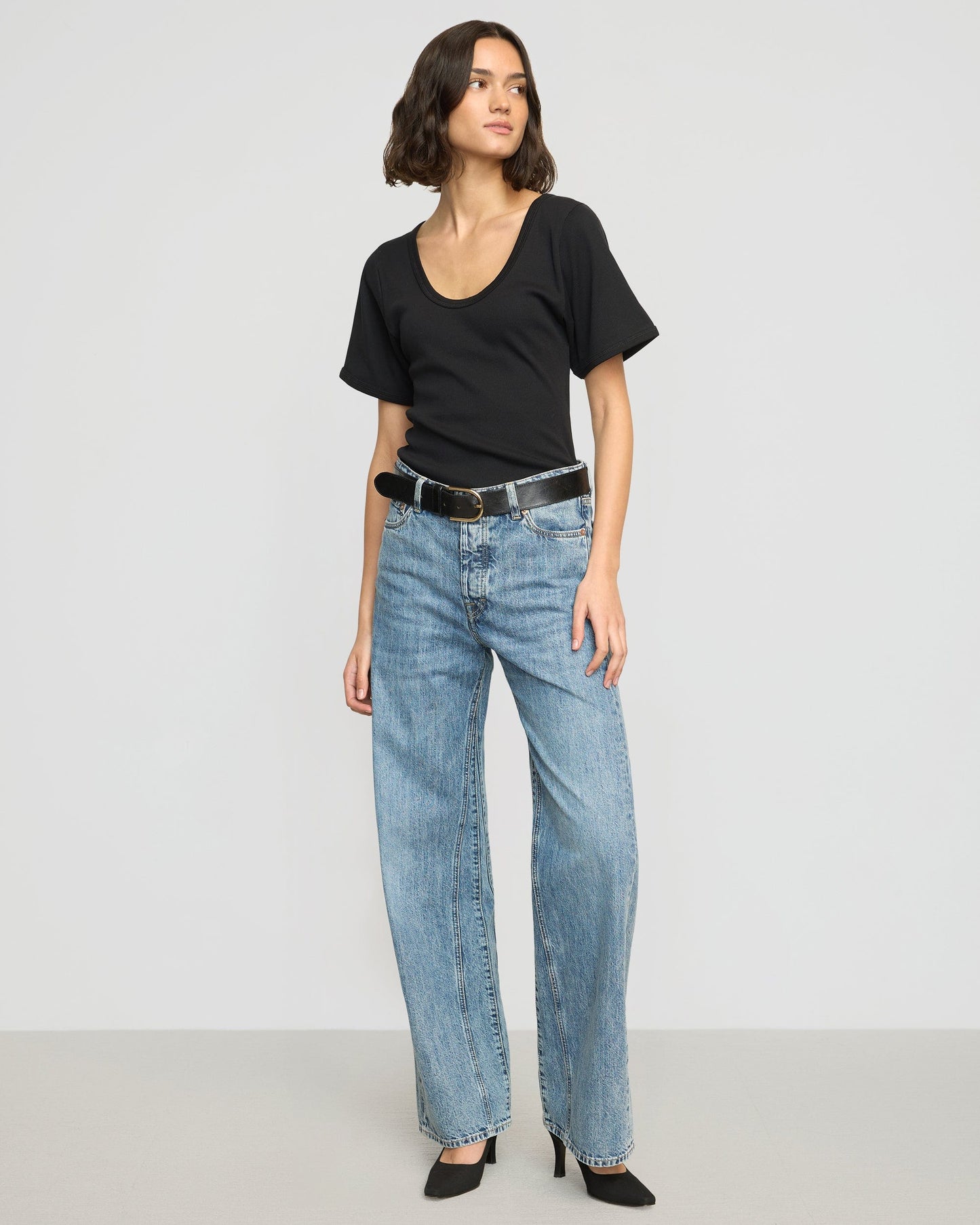 Renee Sculpted Scoop-Neck Tee
