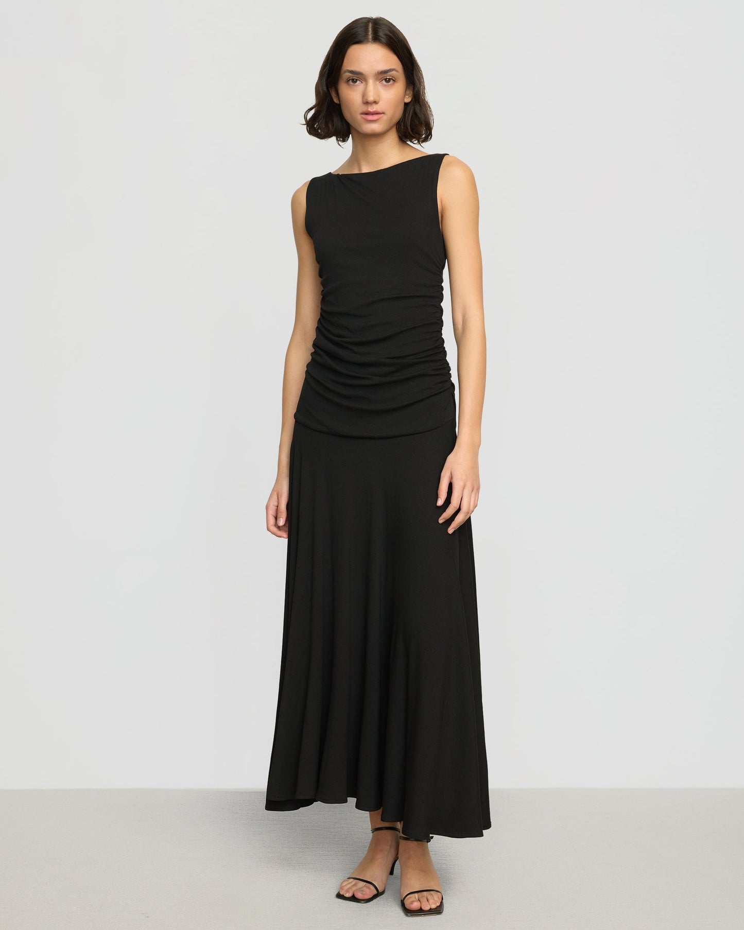 Tamsin Ruched Drop-Waist Maxi Dress