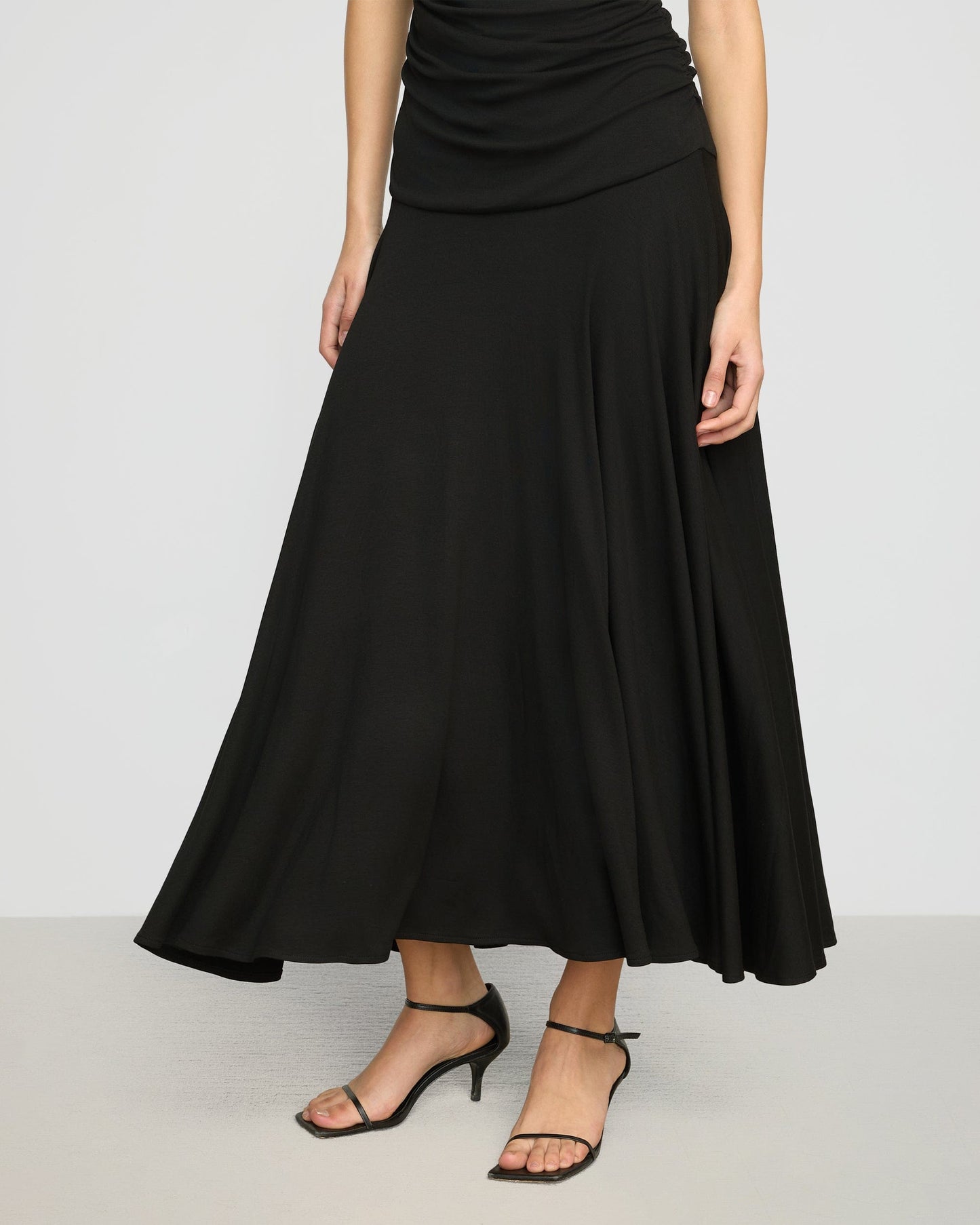 Tamsin Ruched Drop-Waist Maxi Dress