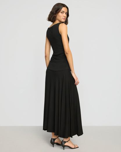 Tamsin Ruched Drop-Waist Maxi Dress