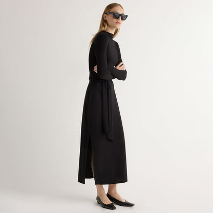 Vero Tie-Front Long-Sleeve Dress