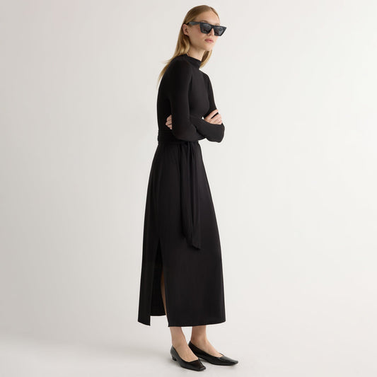 Vero Tie-Front Long-Sleeve Dress