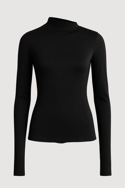 Vittoria Asymmetric-Neck Semi-Sheer Ruched Tee